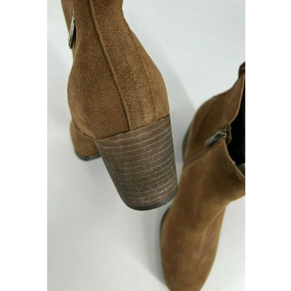 New Blondo Waterproof Siena Camel Brown Suede Heeled Ankle Boots/Booties 11M - Picture 7 of 9